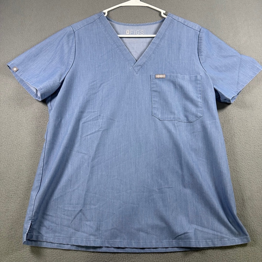FIGS Technical Collection V-Neck Scrub Top Blue FW1000 Large Mens